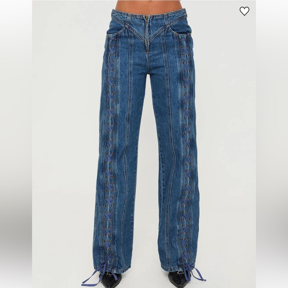 Lioness Daydream Denim size small mid wash blue